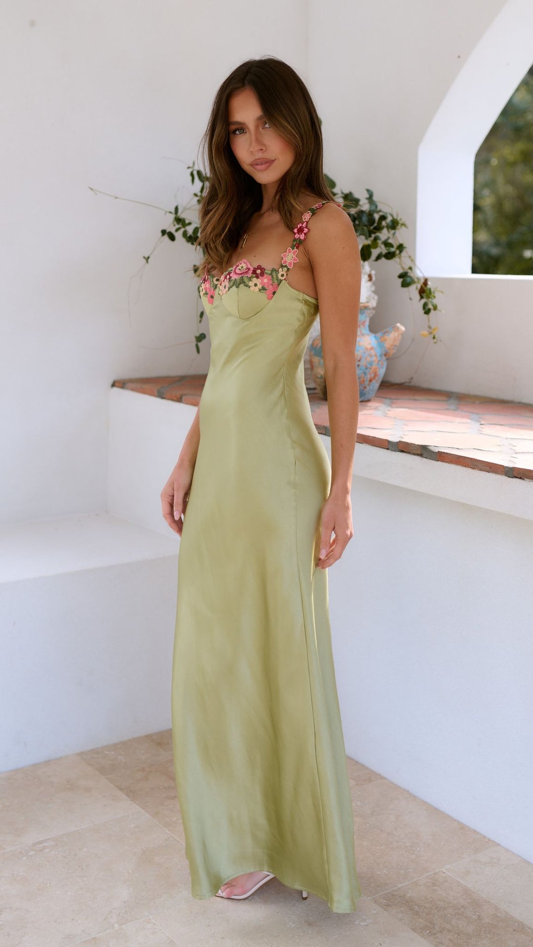 Fiona - Elegante Maxi-jurk met Bloemendetails