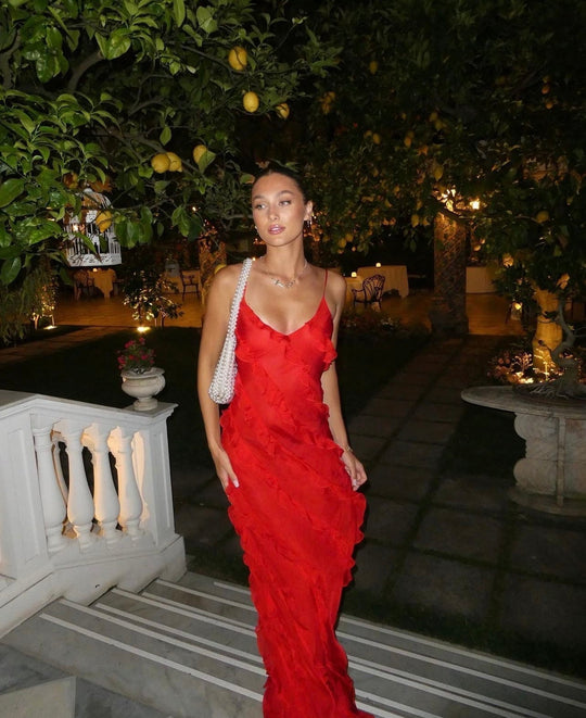 Amorie - Ruffle Jurk met Romantische Uitstraling