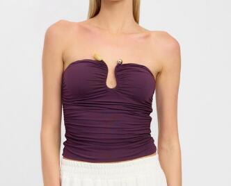 Narella – Strapless top met sierdetail