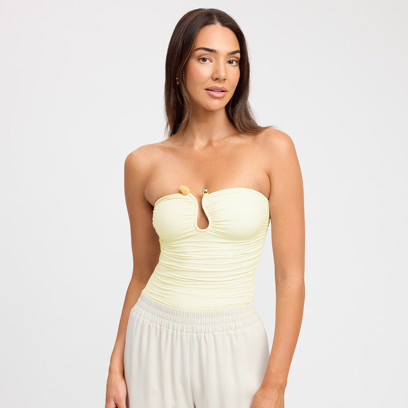 Narella – Strapless top met sierdetail