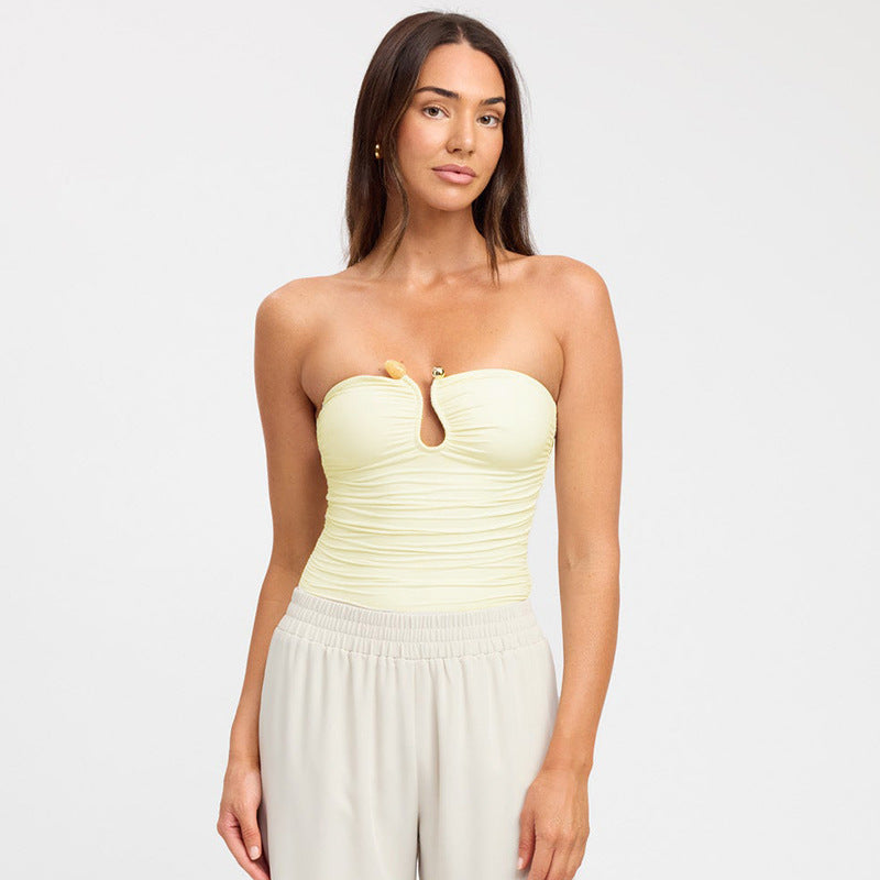 Narella – Strapless top met sierdetail