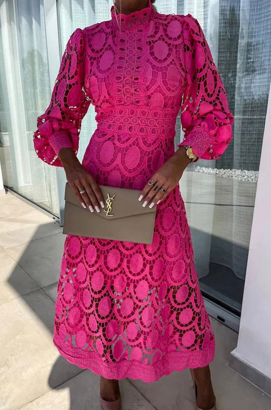 Rori - Elegante Midi-jurk met Kantdetails