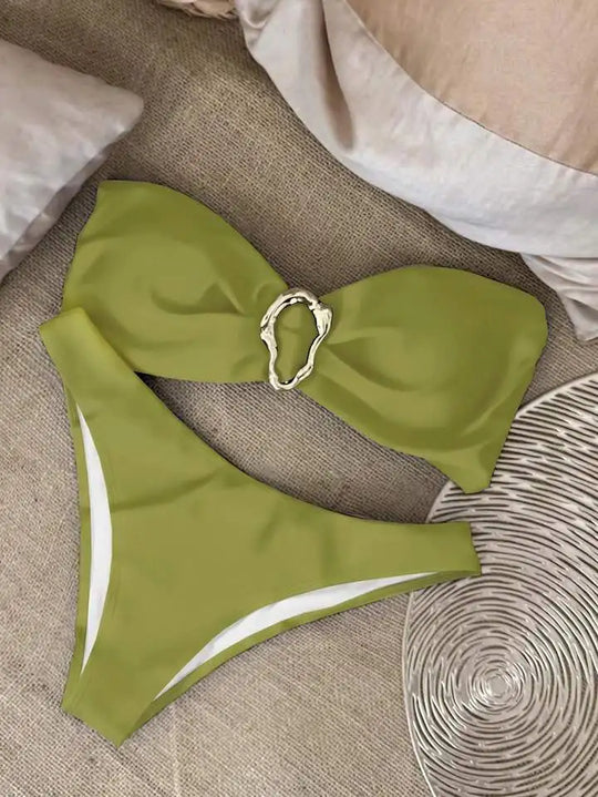 Inès – Bandeau bikini met gouden detail