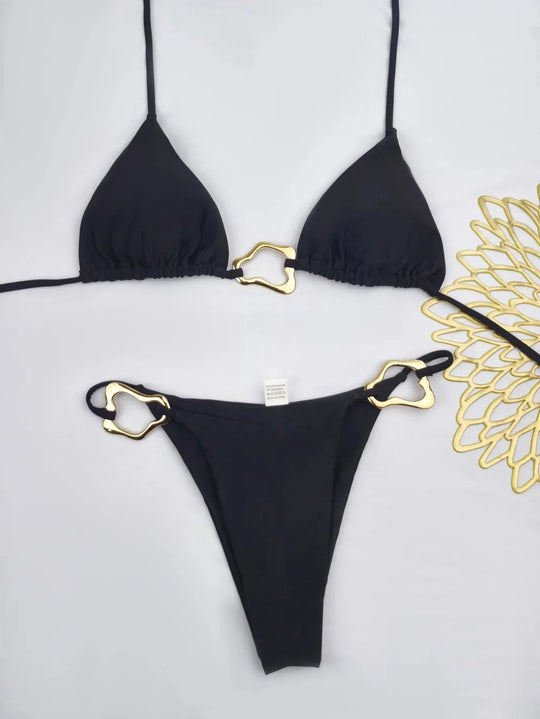 Anaïs – Triangle bikini met gouden details