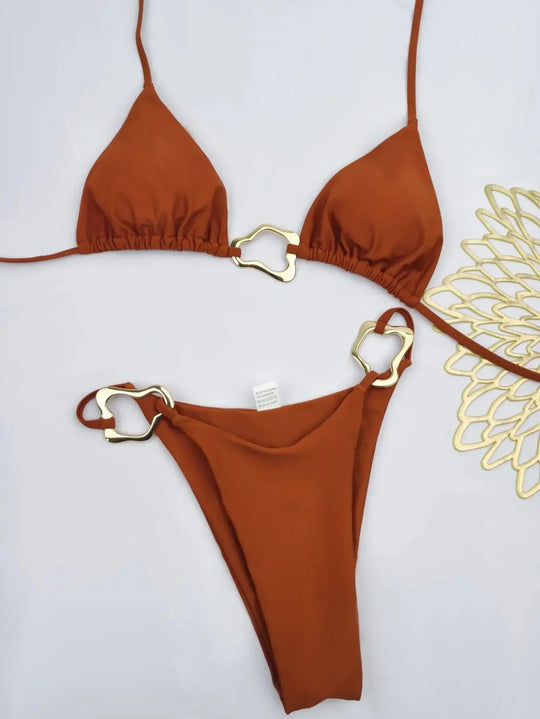 Anaïs – Triangle bikini met gouden details