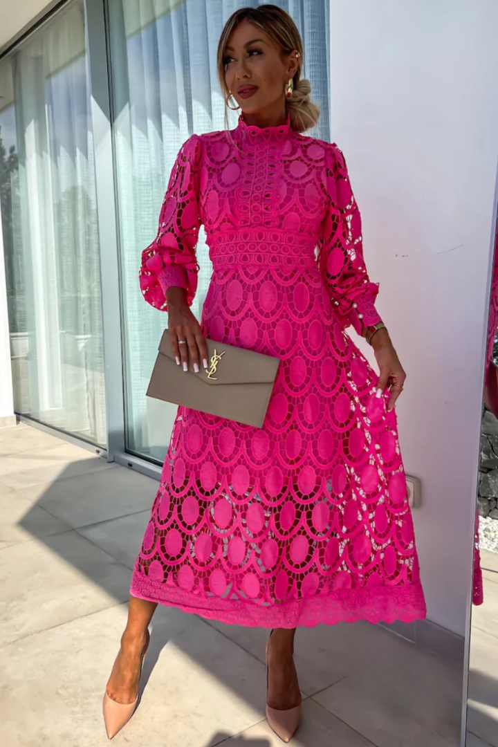 Rori - Elegante Midi-jurk met Kantdetails