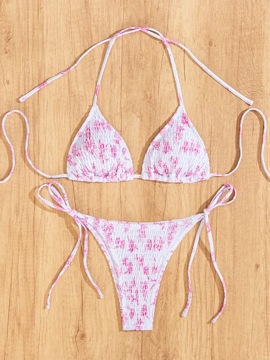 Nolita – Halter bikini met ruches en luipaardprint