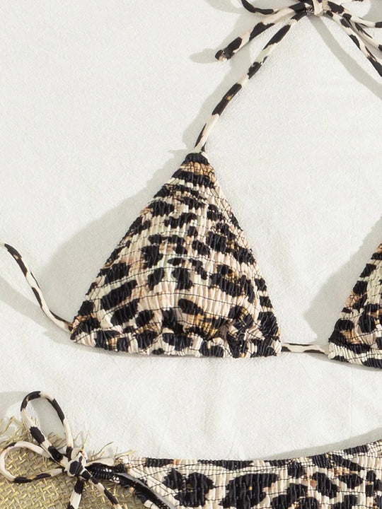 Nolita – Halter bikini met ruches en luipaardprint