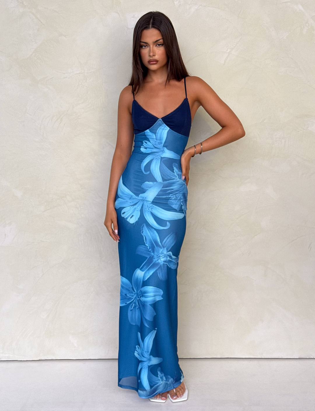 Meshira – Maxi-jurk met Orchid Print
