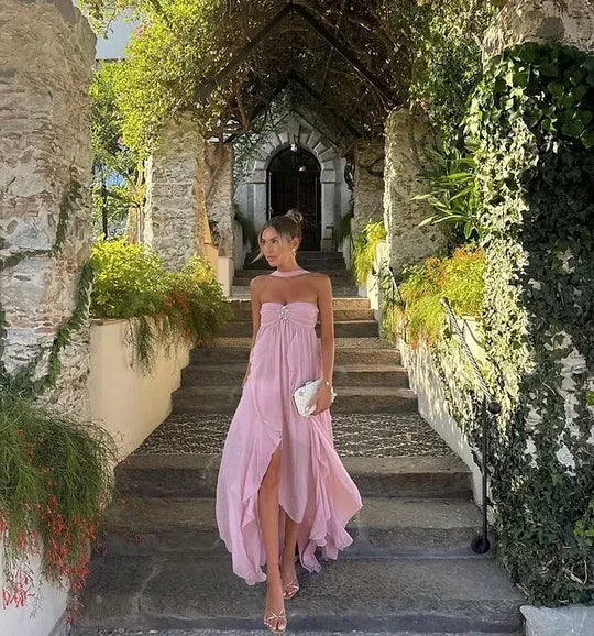 Éliane – Strapless maxi-jurk met ruches