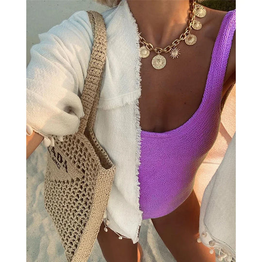 Elvyra – Badpak met textuur en open rug