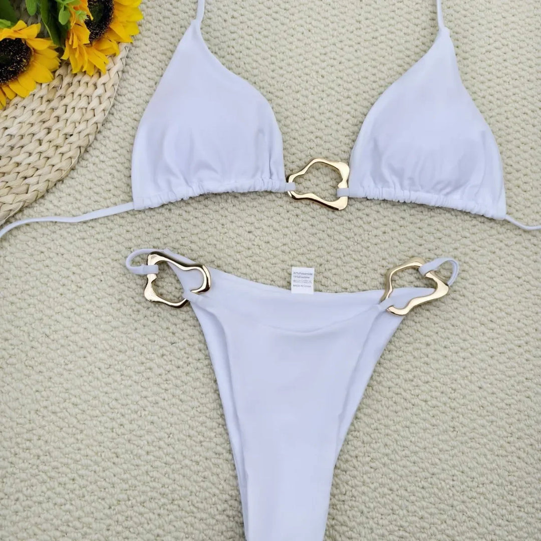 Anaïs – Triangle bikini met gouden details