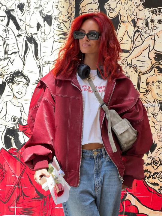 Sylvia - Stoere & Stijlvolle Leren Jas