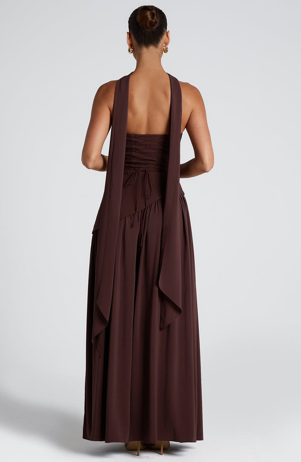 Imani – Strapless Maxi-jurk met Asymmetrische Taille